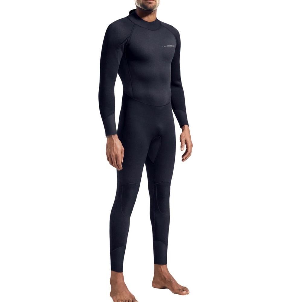 Dark Lightning Wetsuit Men Size Small Black Excellent 3/2mm Full Body Neoprene